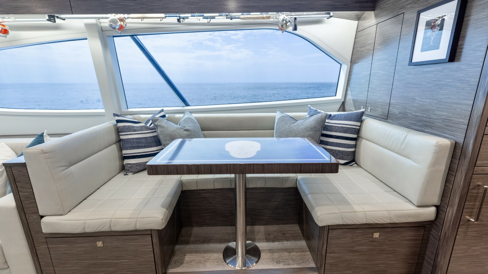 2021 65 Hatteras GT On the DL Dinette (3)