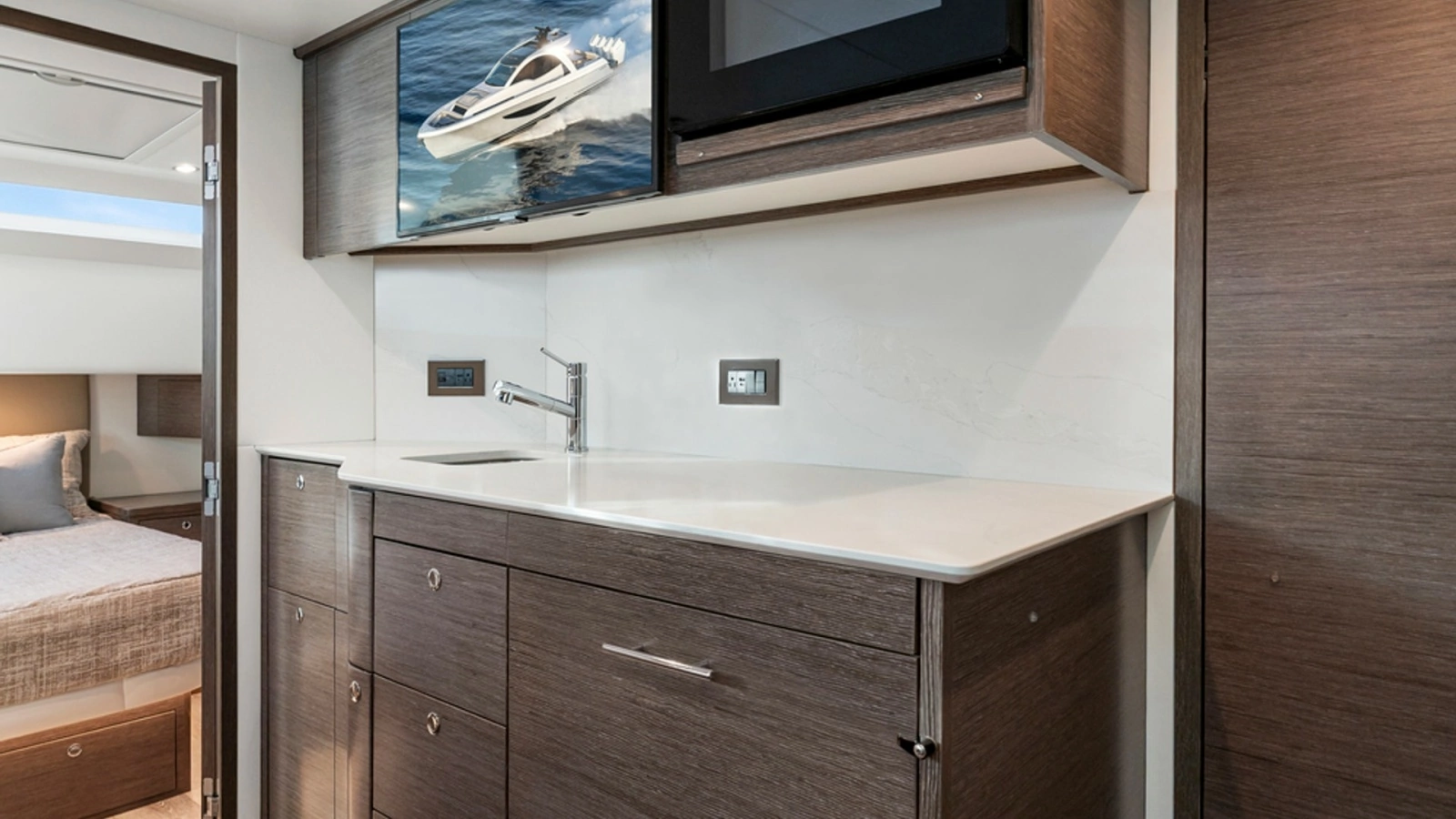 Modern Galley with Amenities - Valhalla 55 Sport Yacht