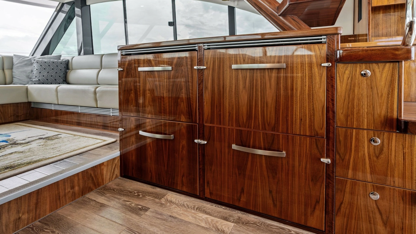 Luxurious Salon with Wood Cabinetry