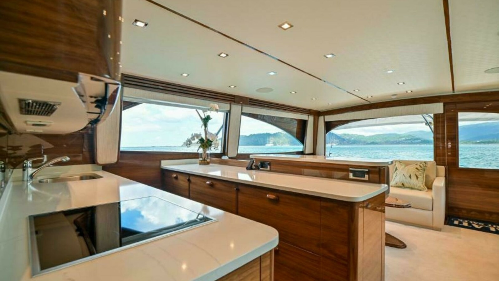 Spacious Salon with Galley View