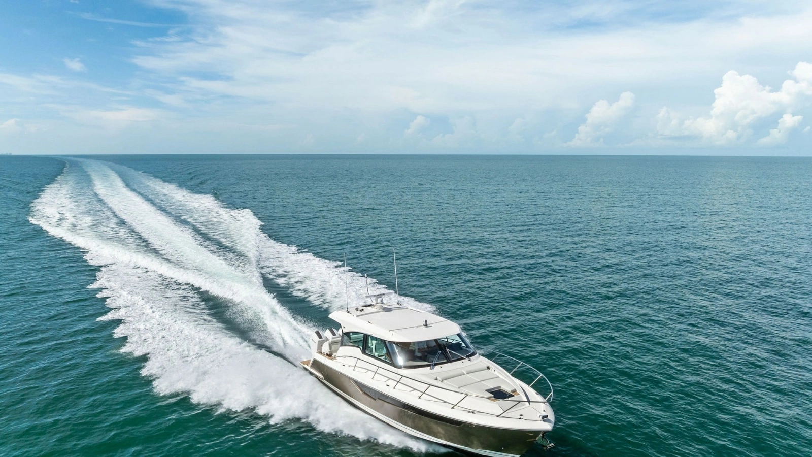 Aerial View of Tiara 48LE Cruising