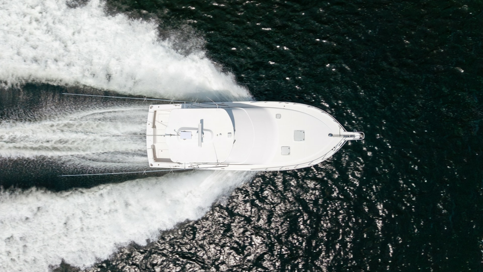 Aerial View of Yacht Underway