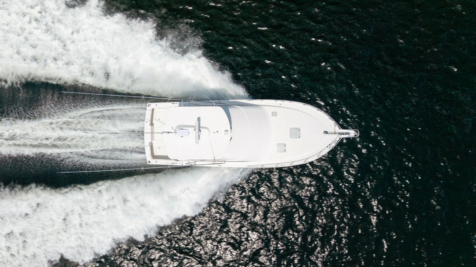 Aerial View of Yacht Underway
