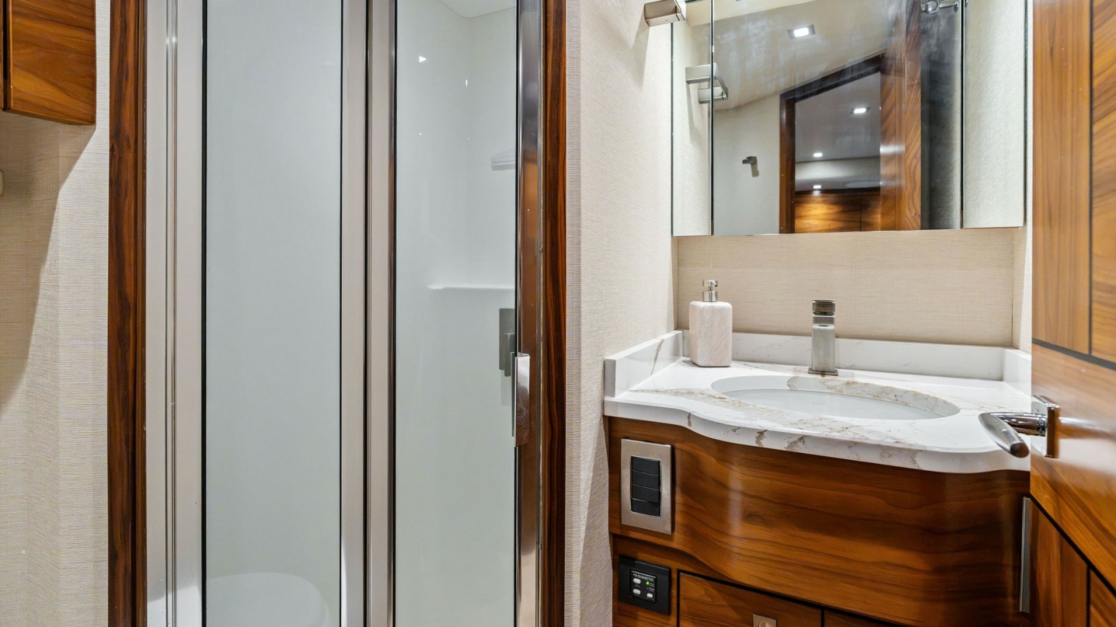 Elegant Yacht Bathroom with Shower