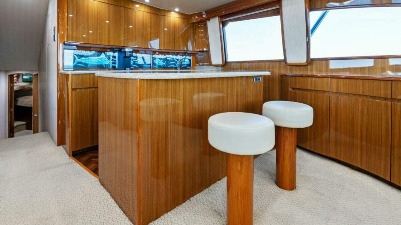 Elegant Galley with Bar Stools