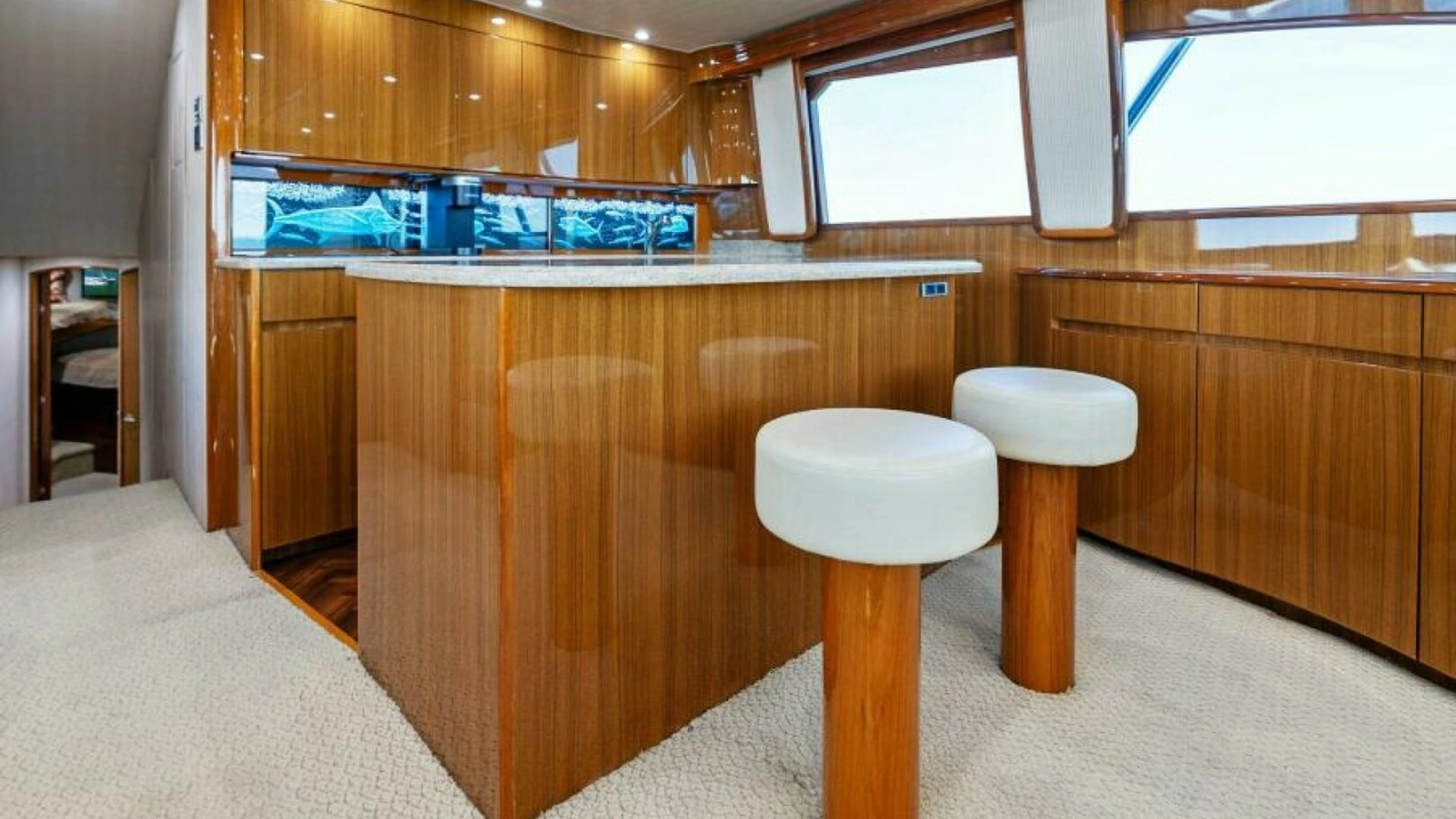 Elegant Galley with Bar Stools