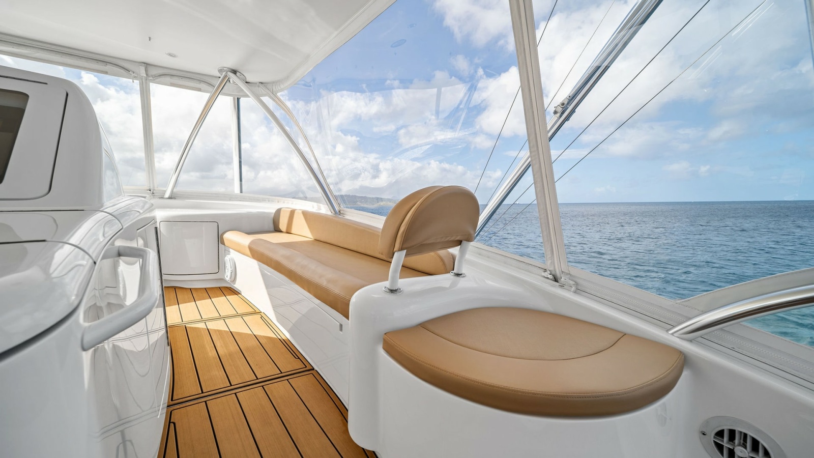 Flybridge Seating Area with Ocean View