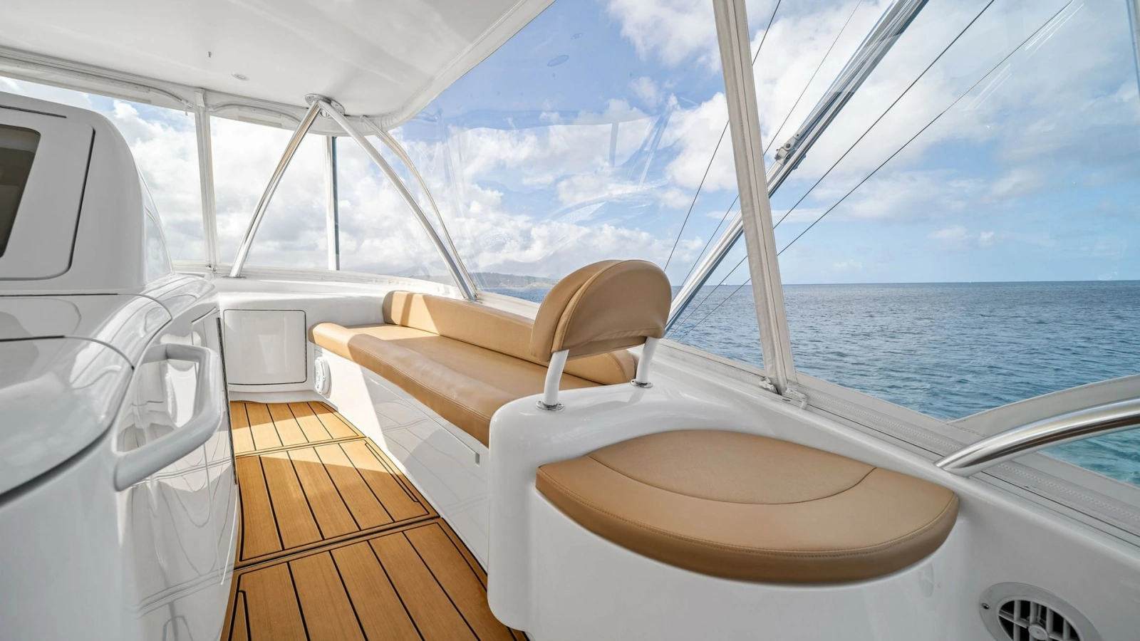 Flybridge Seating Area with Ocean View