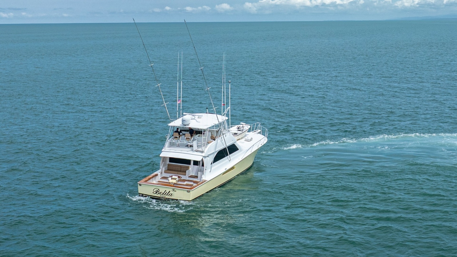 Aerial Stern View of 2002 Viking 61 Convertible