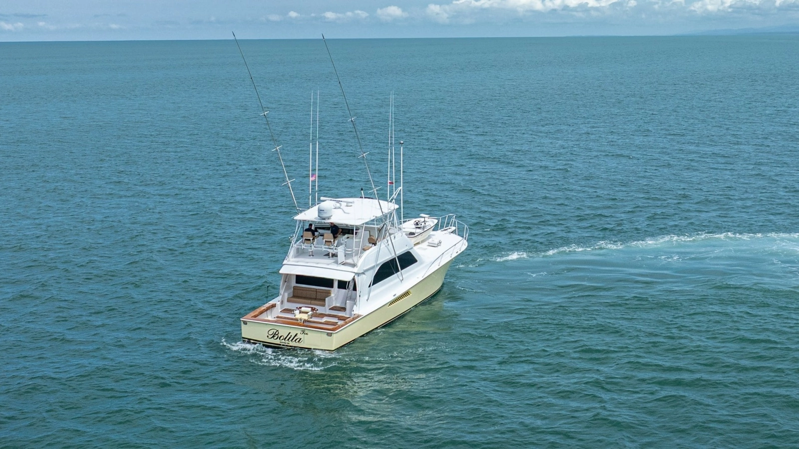 Aerial Stern View of 2002 Viking 61 Convertible