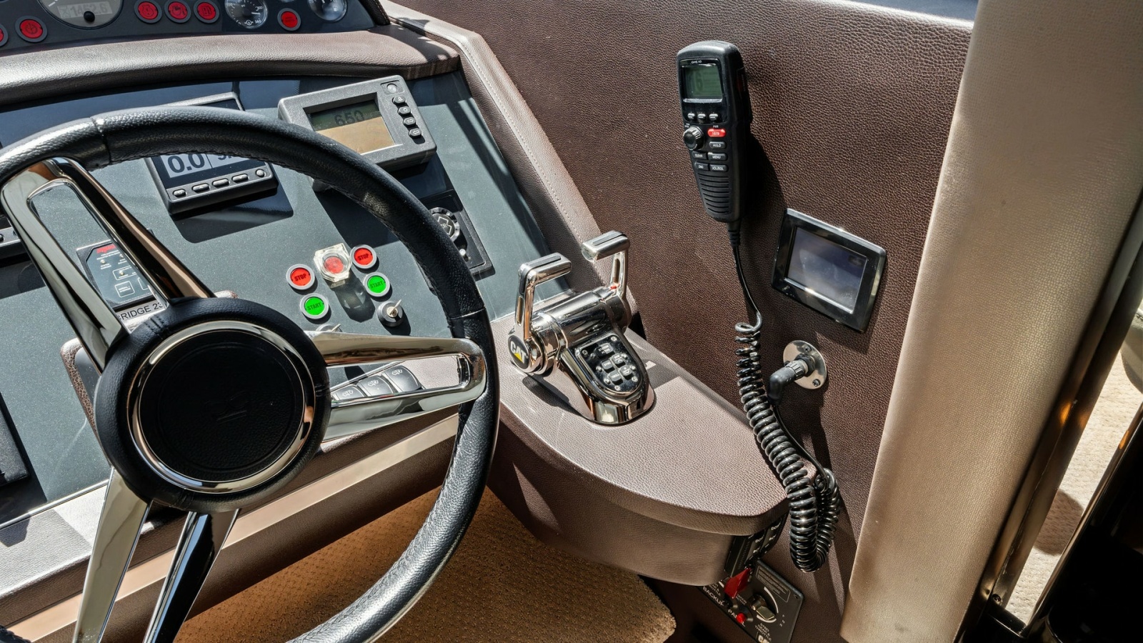 Helm Station with Controls and Wheel