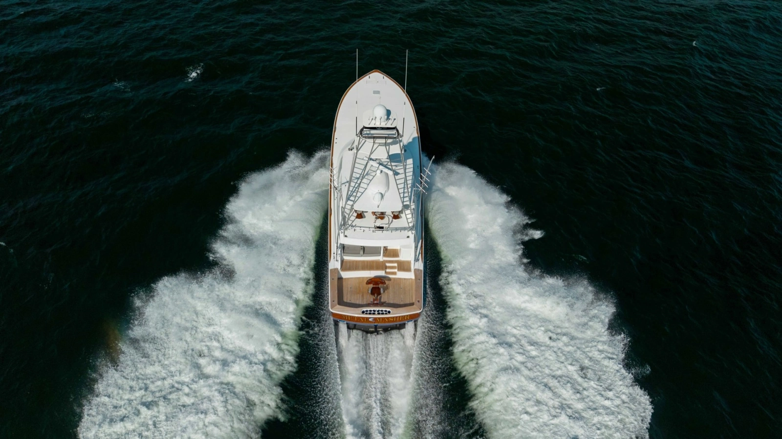 Aerial View of Running Yacht