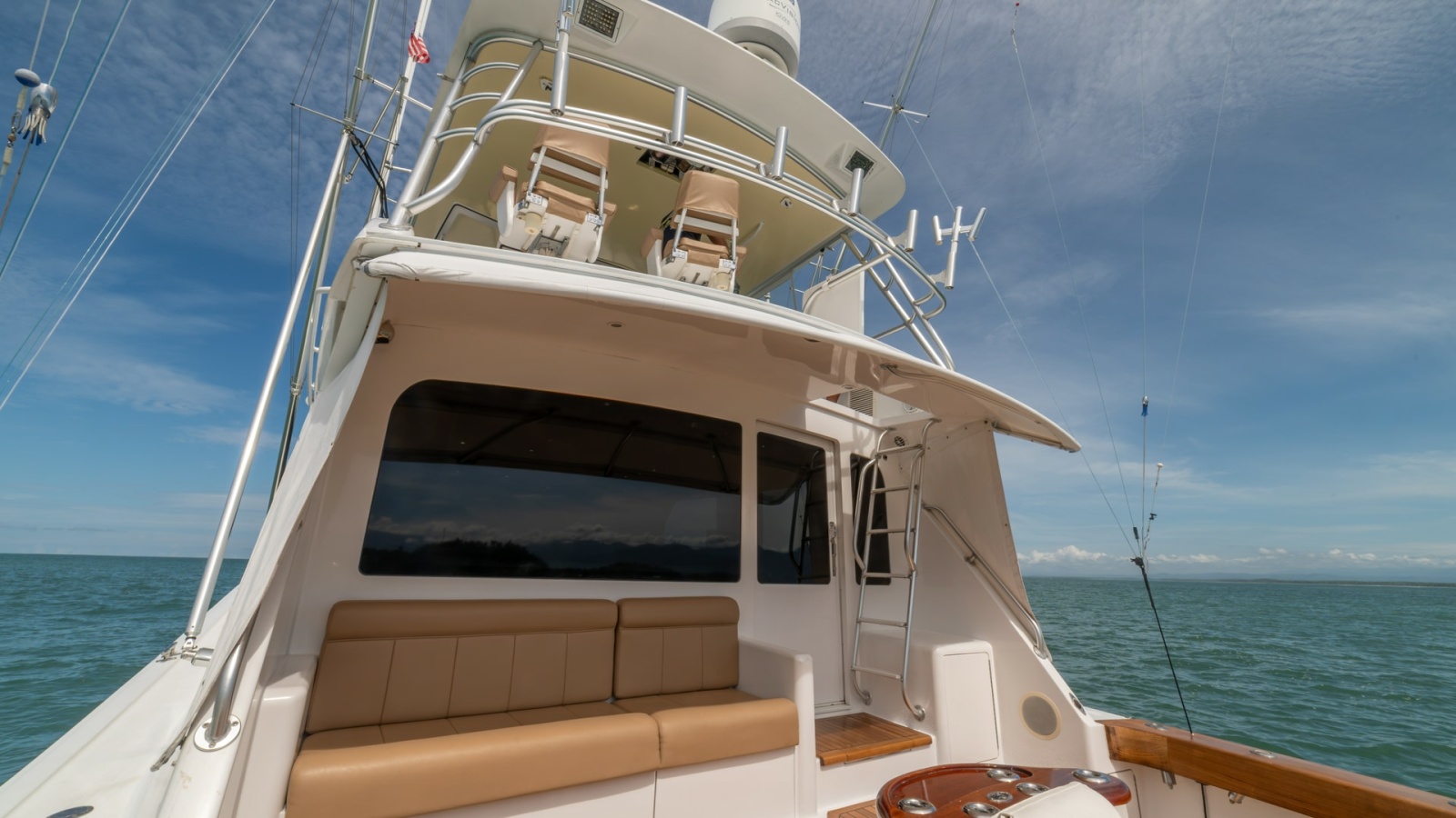 Cockpit and Flybridge View2002 Viking 61 Convertible