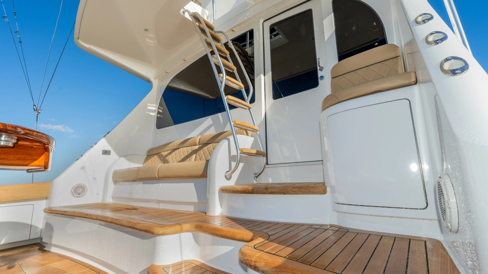 Aft Deck with Teak Steps