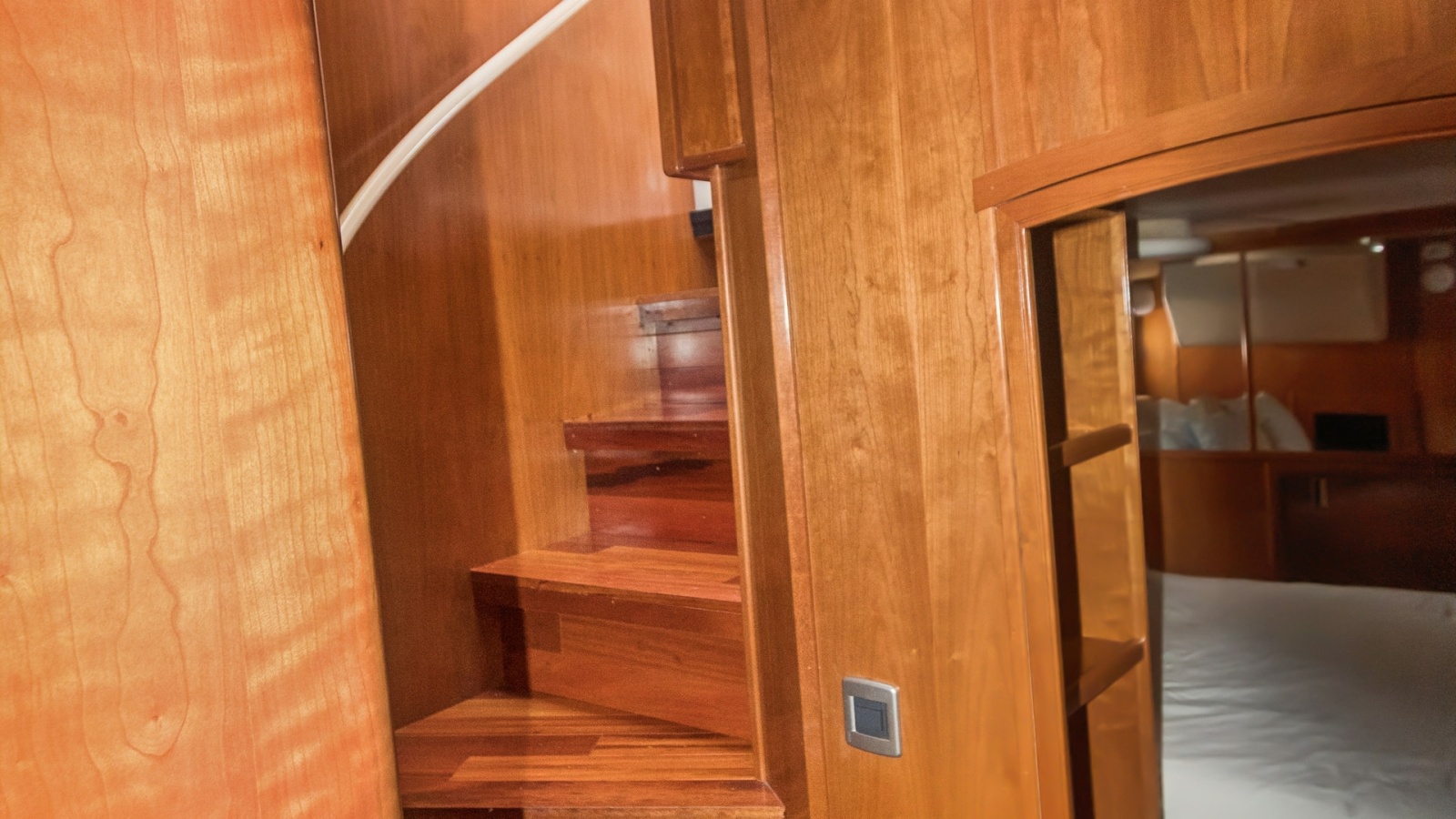 Elegant Wooden Staircase and Cabin Entrance