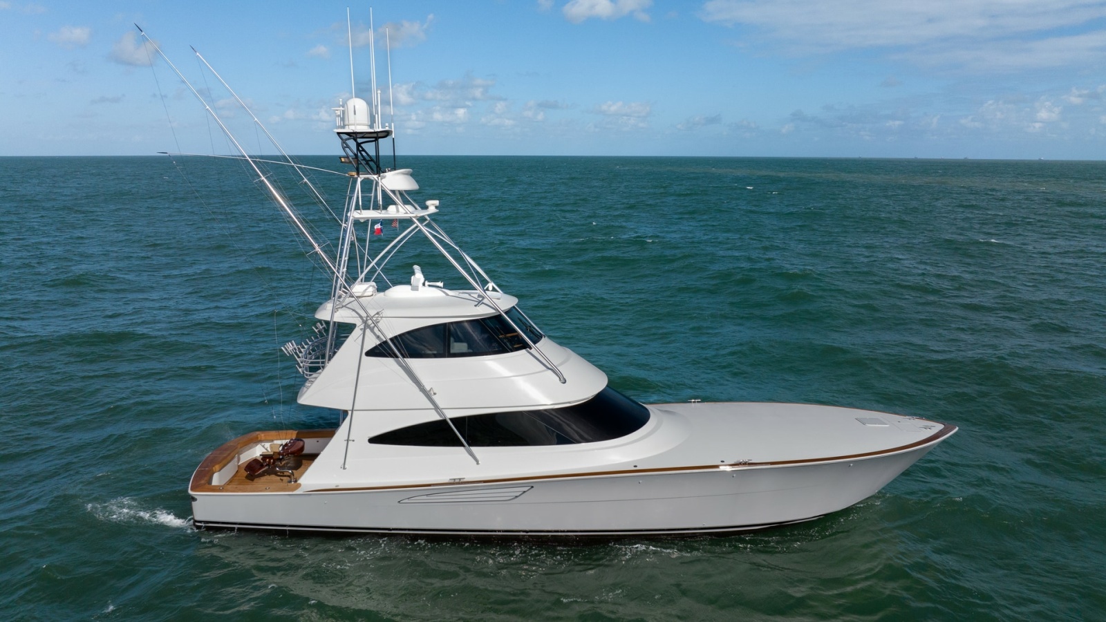 Profile View of Viking 68 Enclosed Bridge
