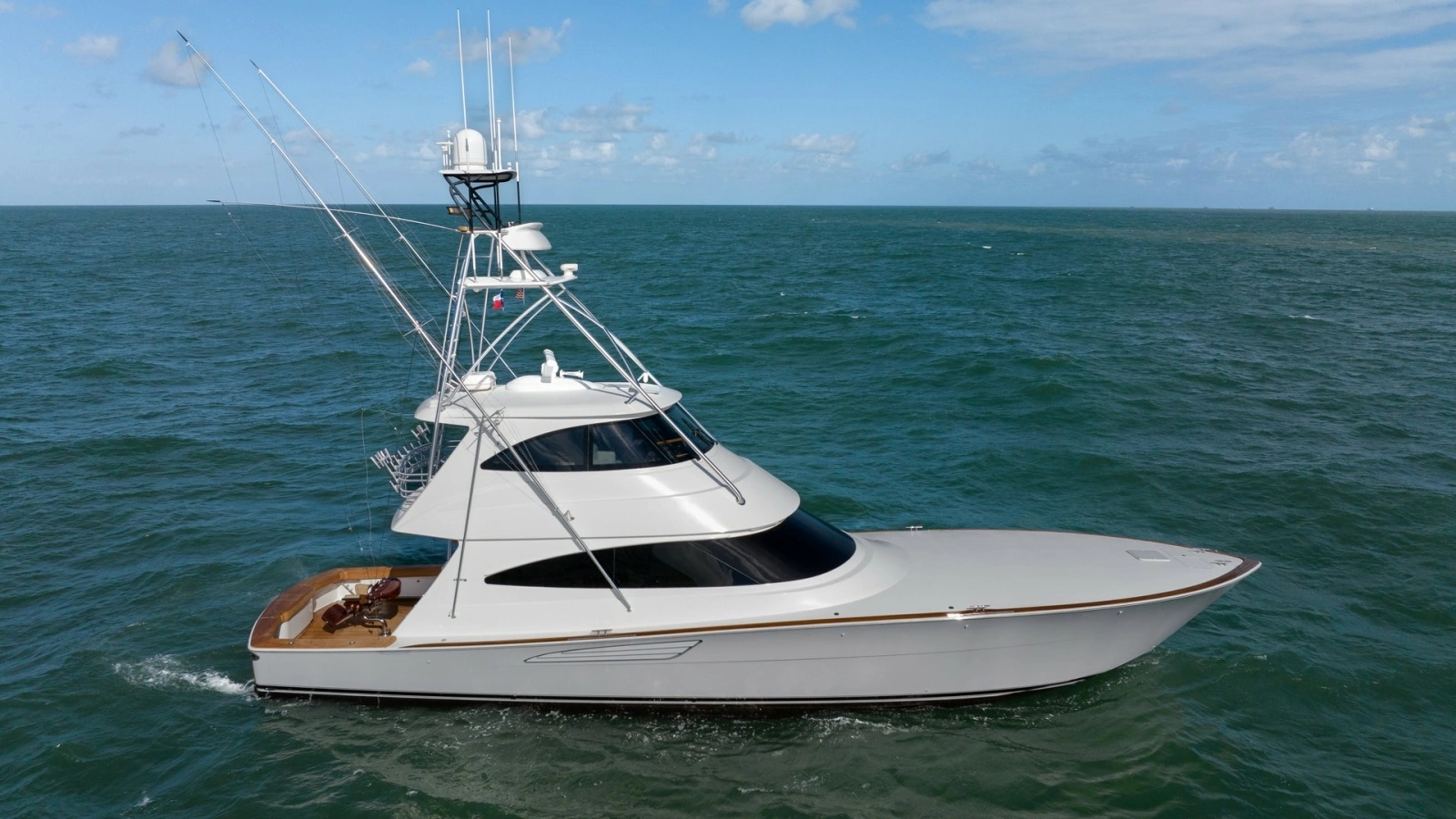 Profile View of Viking 68 Enclosed Bridge
