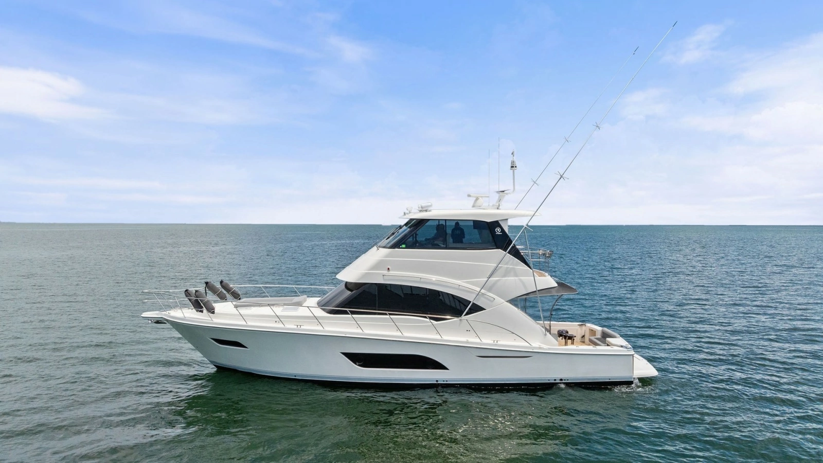 Profile View of Riviera 57 Enclosed Bridge