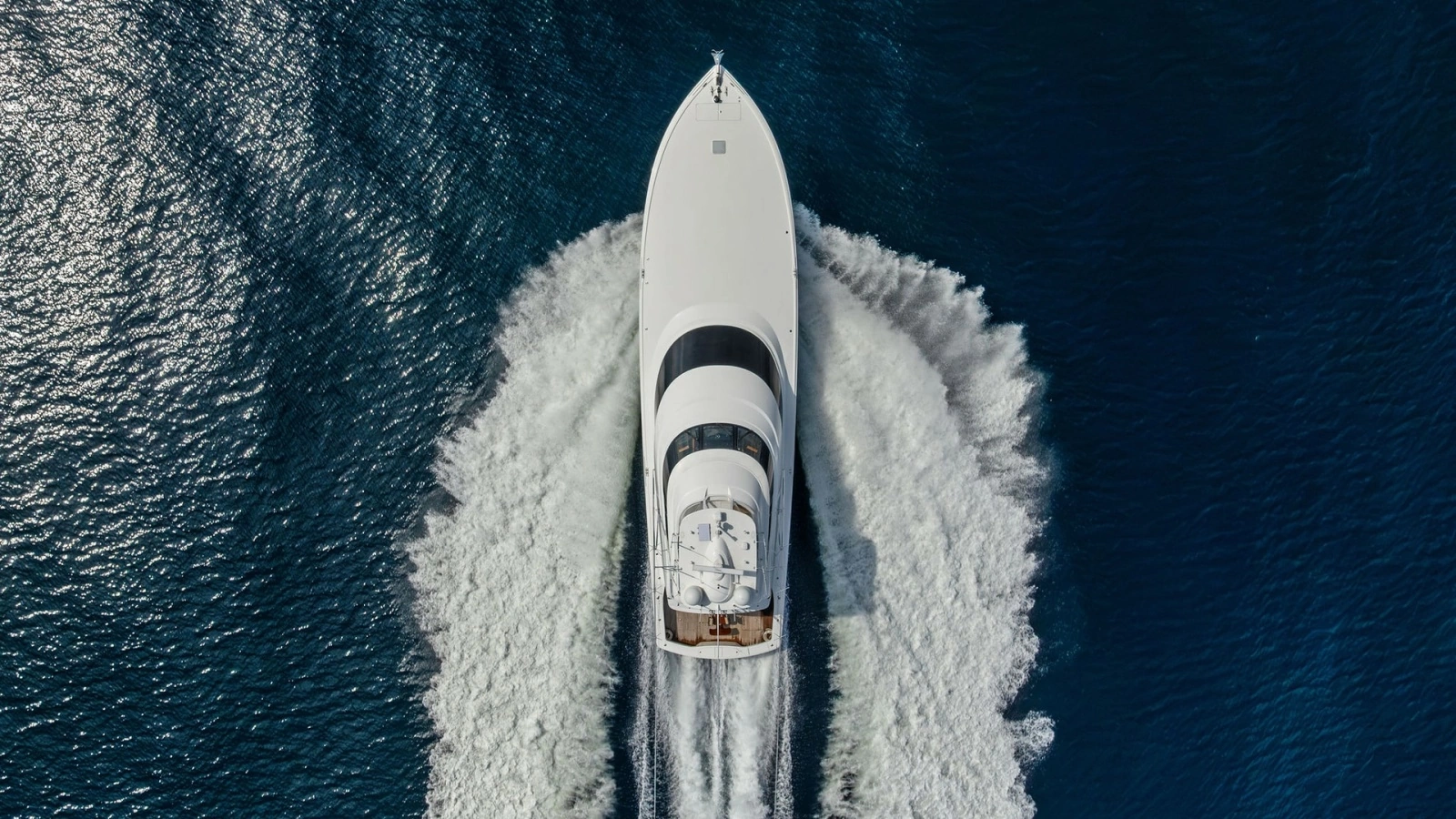 Aerial View of Yacht in Motion