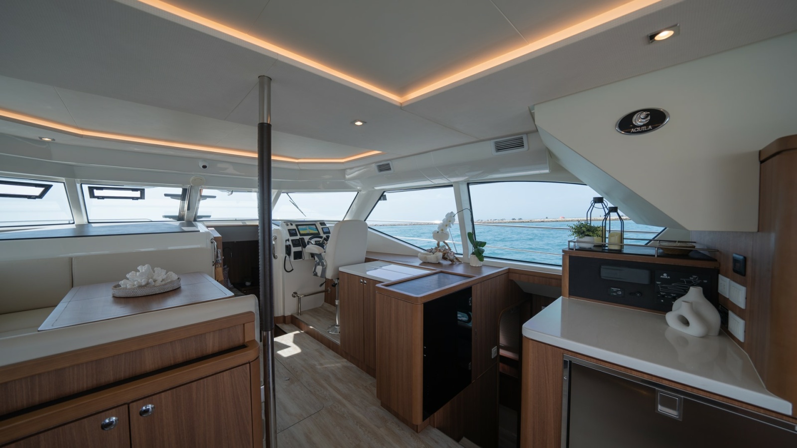 Spacious Salon with Helm Station