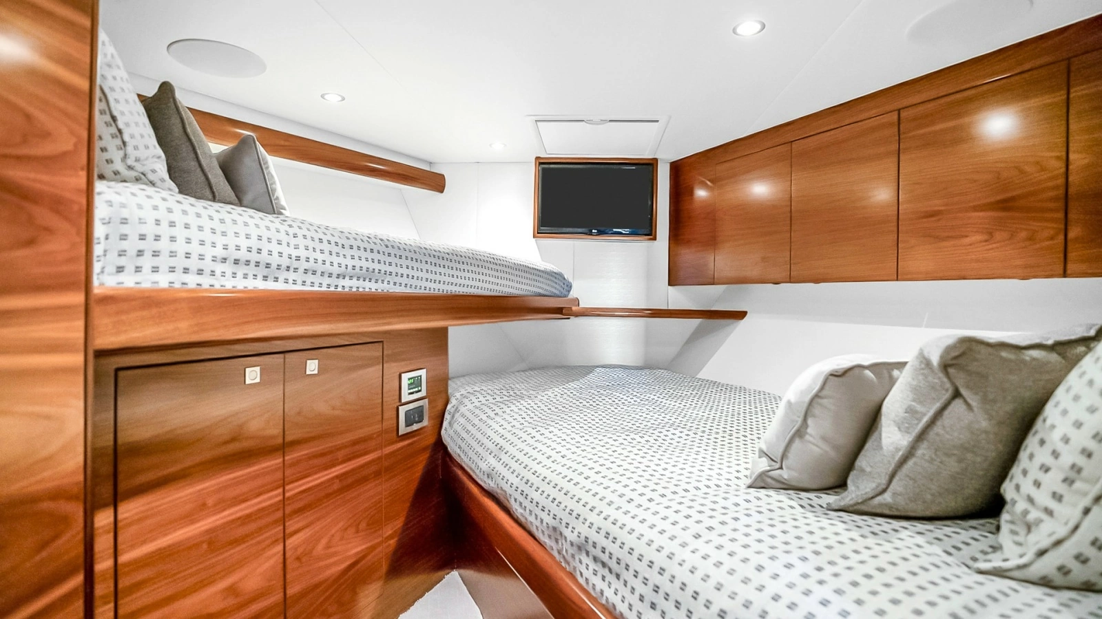 2025 Viking 58 Convertible- TRIPLE TROUBLE- Forward VIP Stateroom