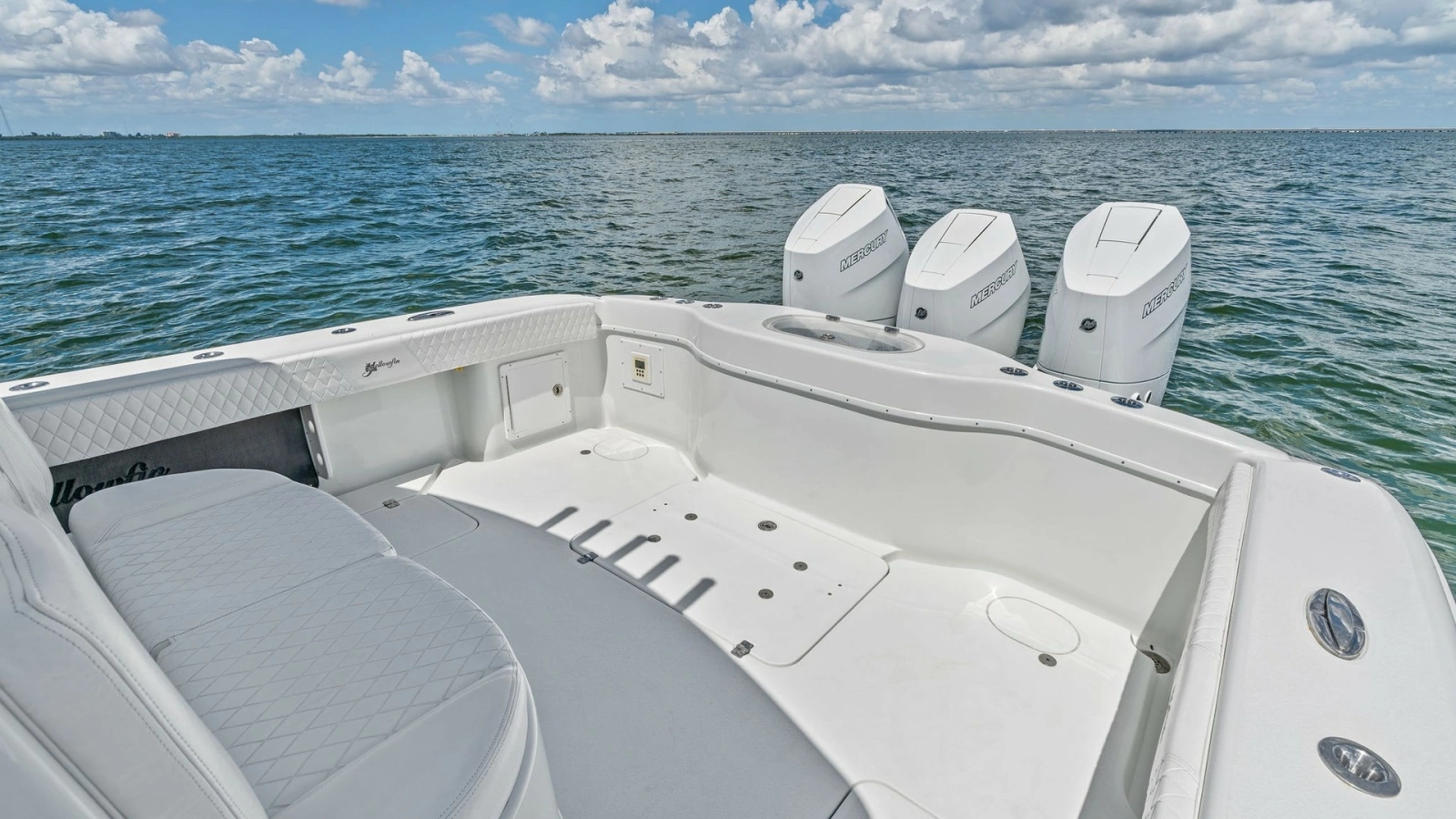 Spacious Aft Deck with Triple Engines