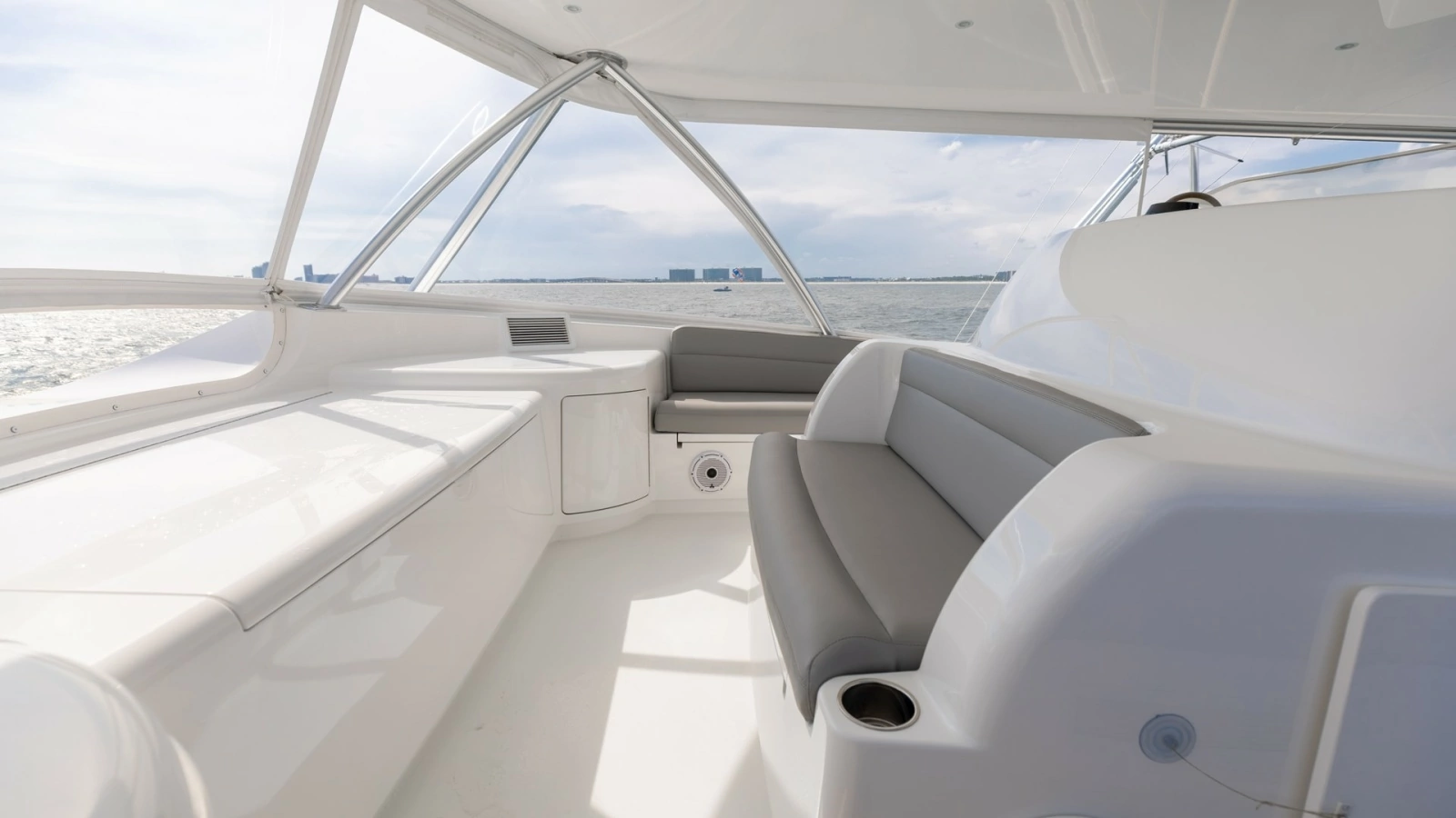 Flybridge Seating Area with Ocean View