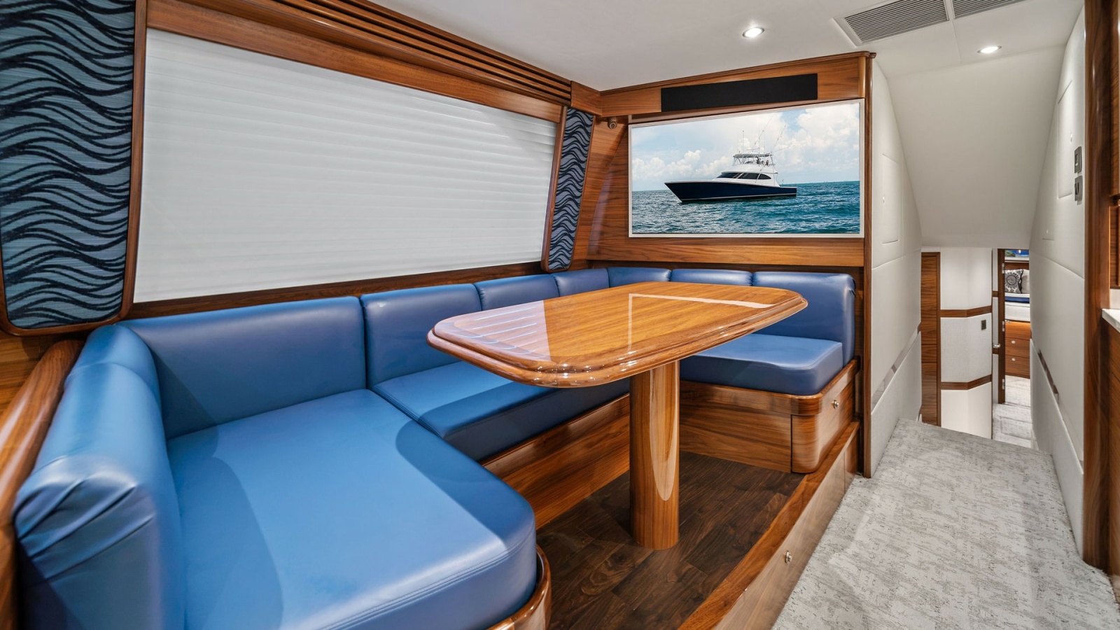 Salon Dinette with Blue Upholstery