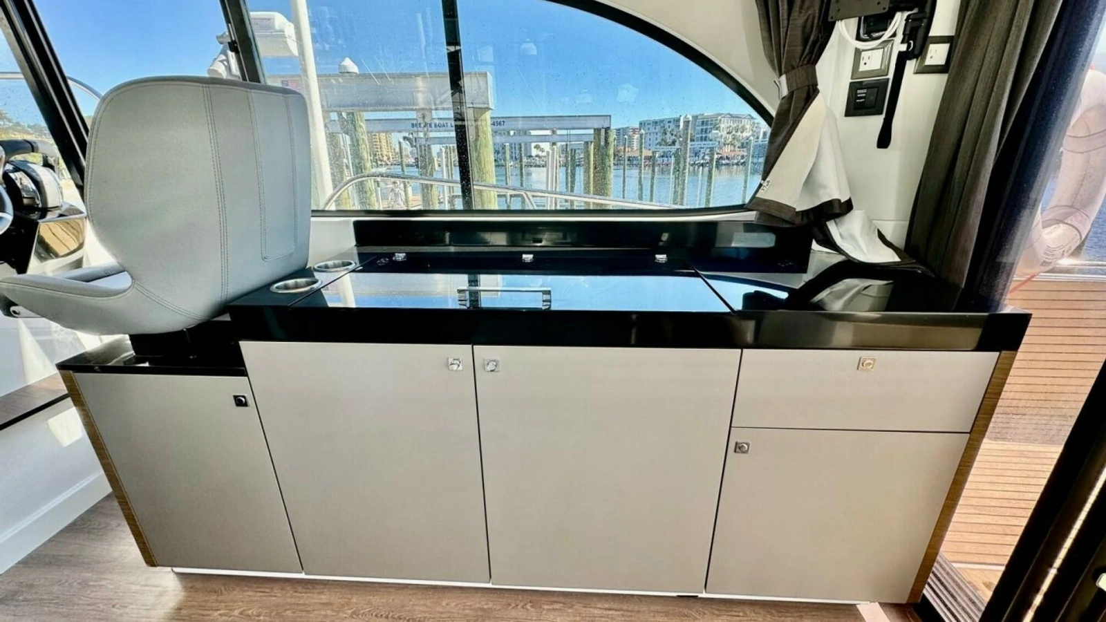 Interior Helm Station and Storage Area