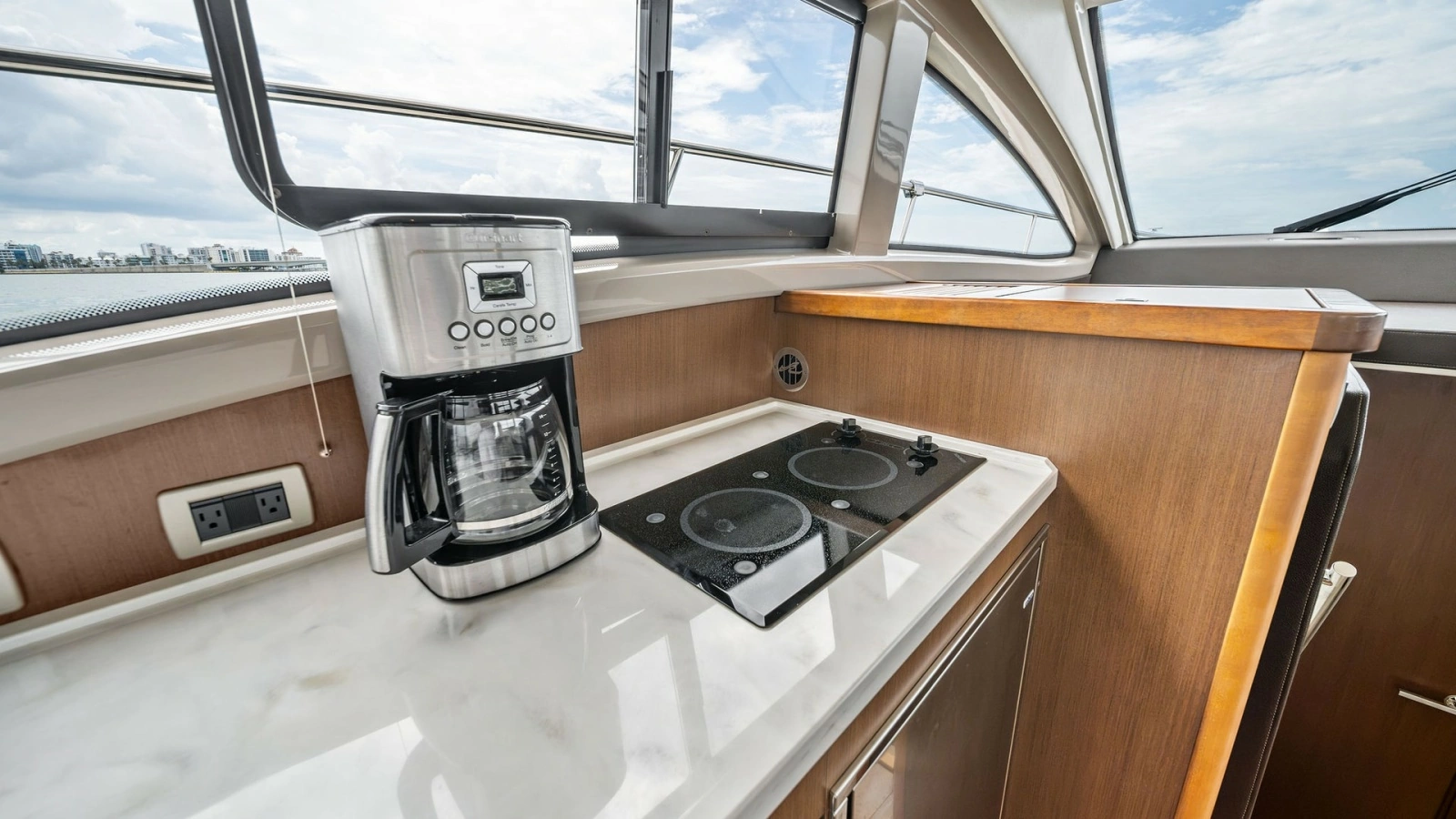 Flybridge Galley with Cooktop and Views