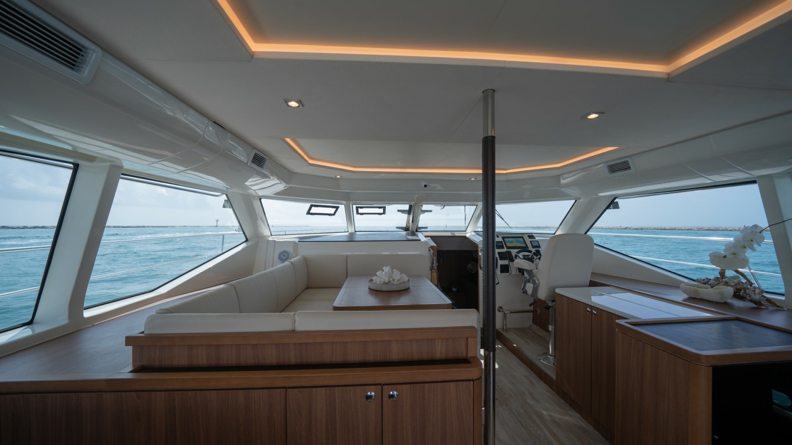 Spacious Interior Salon with Helm
