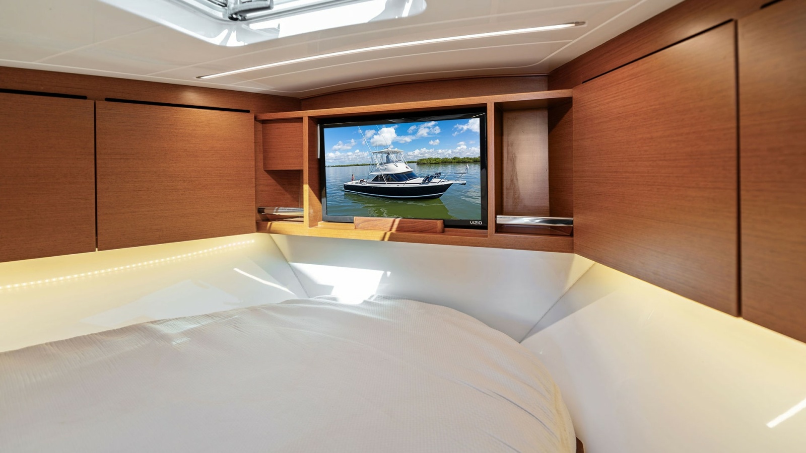 Spacious Forward Cabin with Skylight