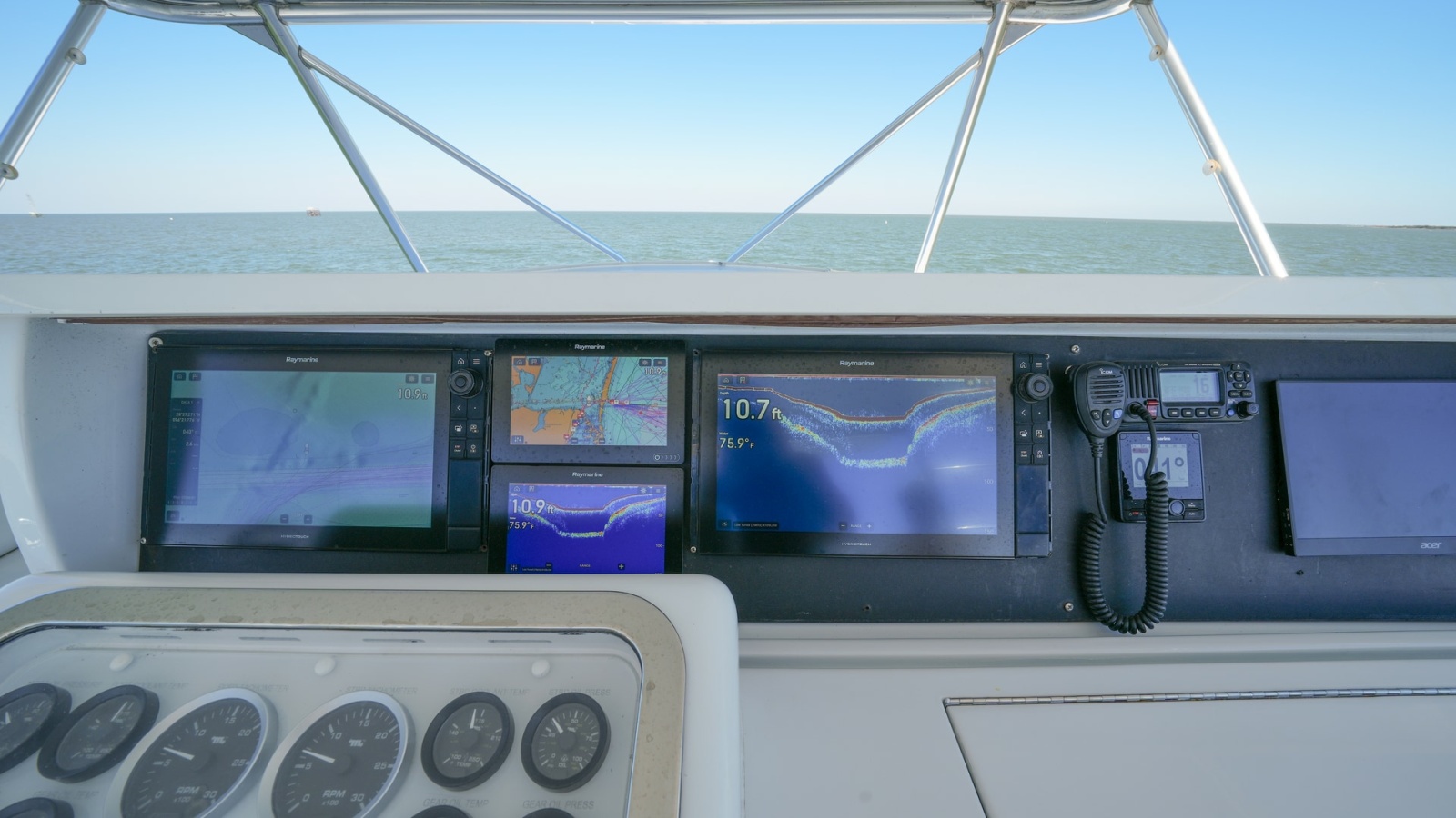 Flybridge Helm with Navigation Displays