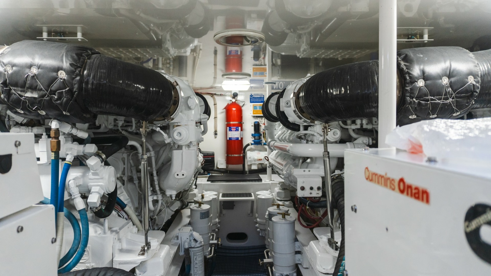 2009 Viking 50 Convertible "Jammin" - Engine Room with Twin Engines