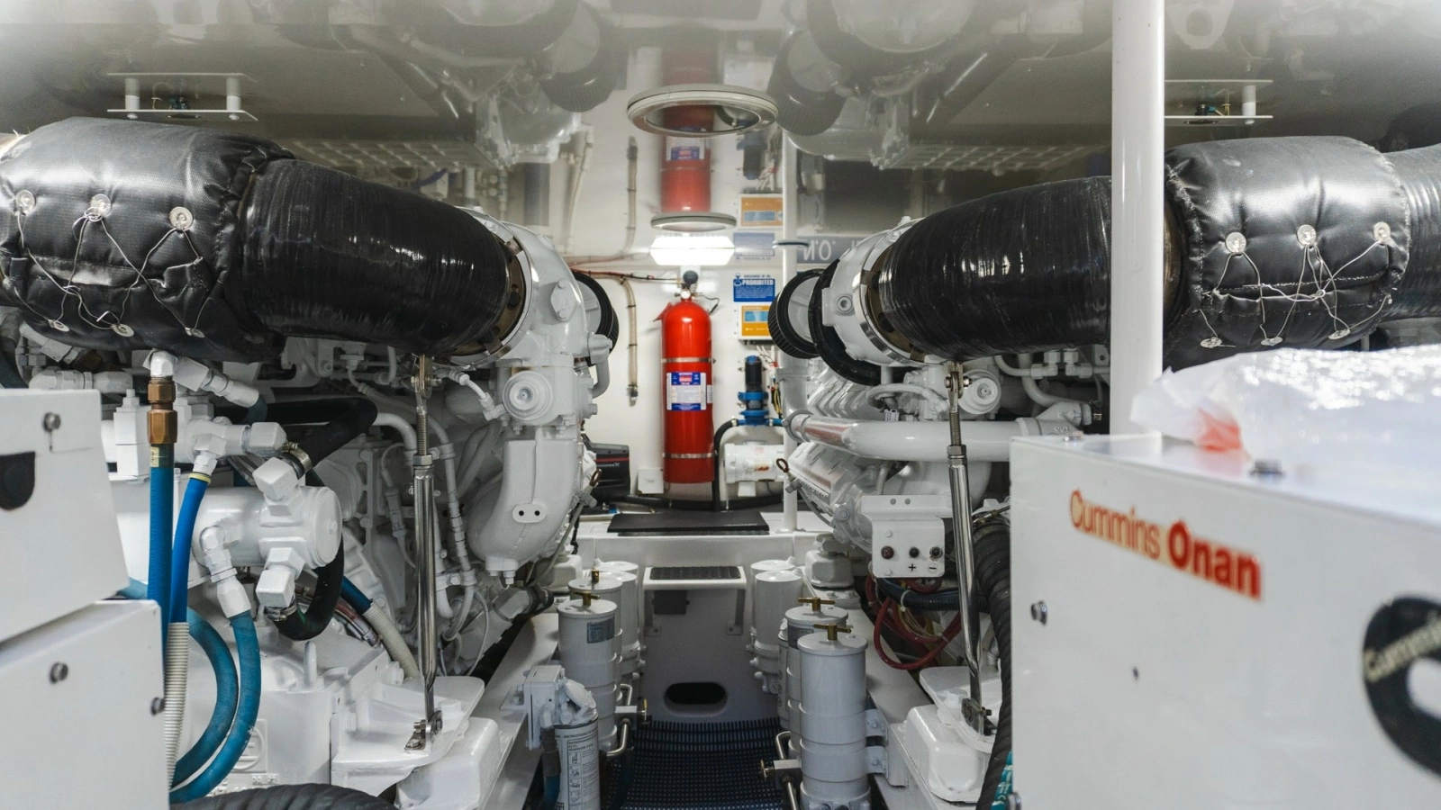 2009 Viking 50 Convertible "Jammin" - Engine Room with Twin Engines