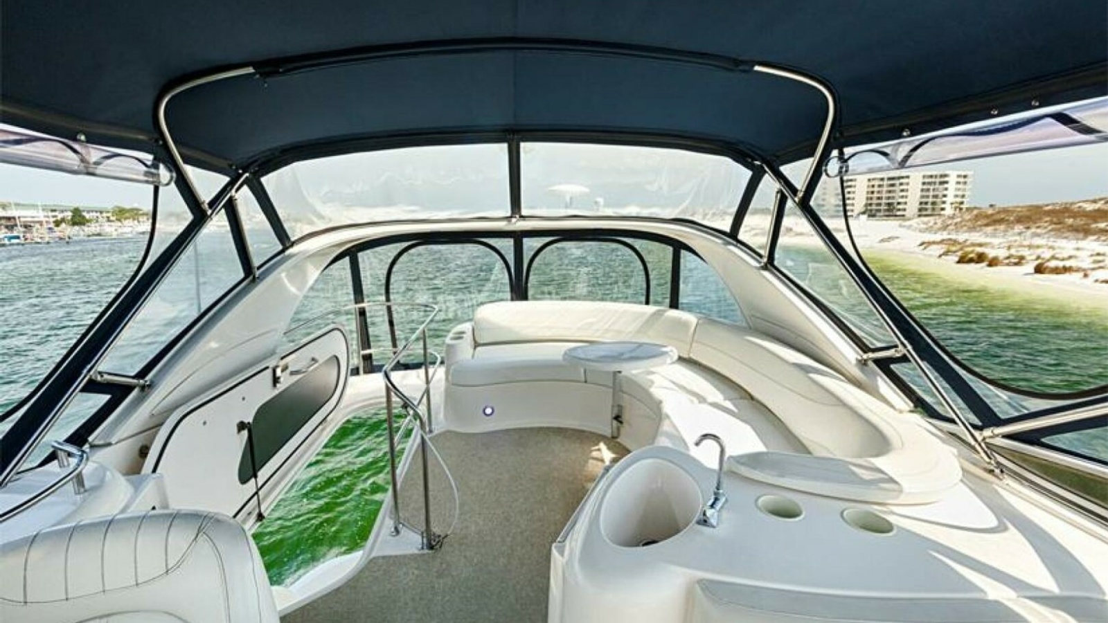 Flybridge Seating Area with Ocean View