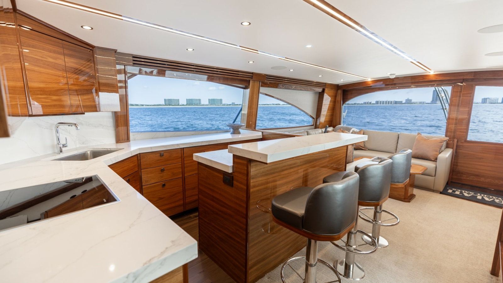Spacious Salon with Galley Bar