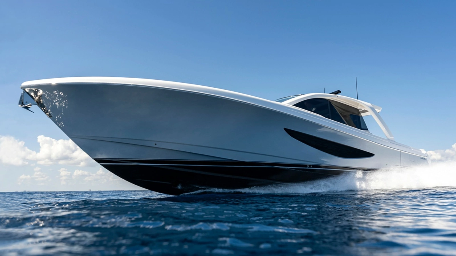 Dynamic Bow View at Sea - Valhalla 55 Sport Yacht