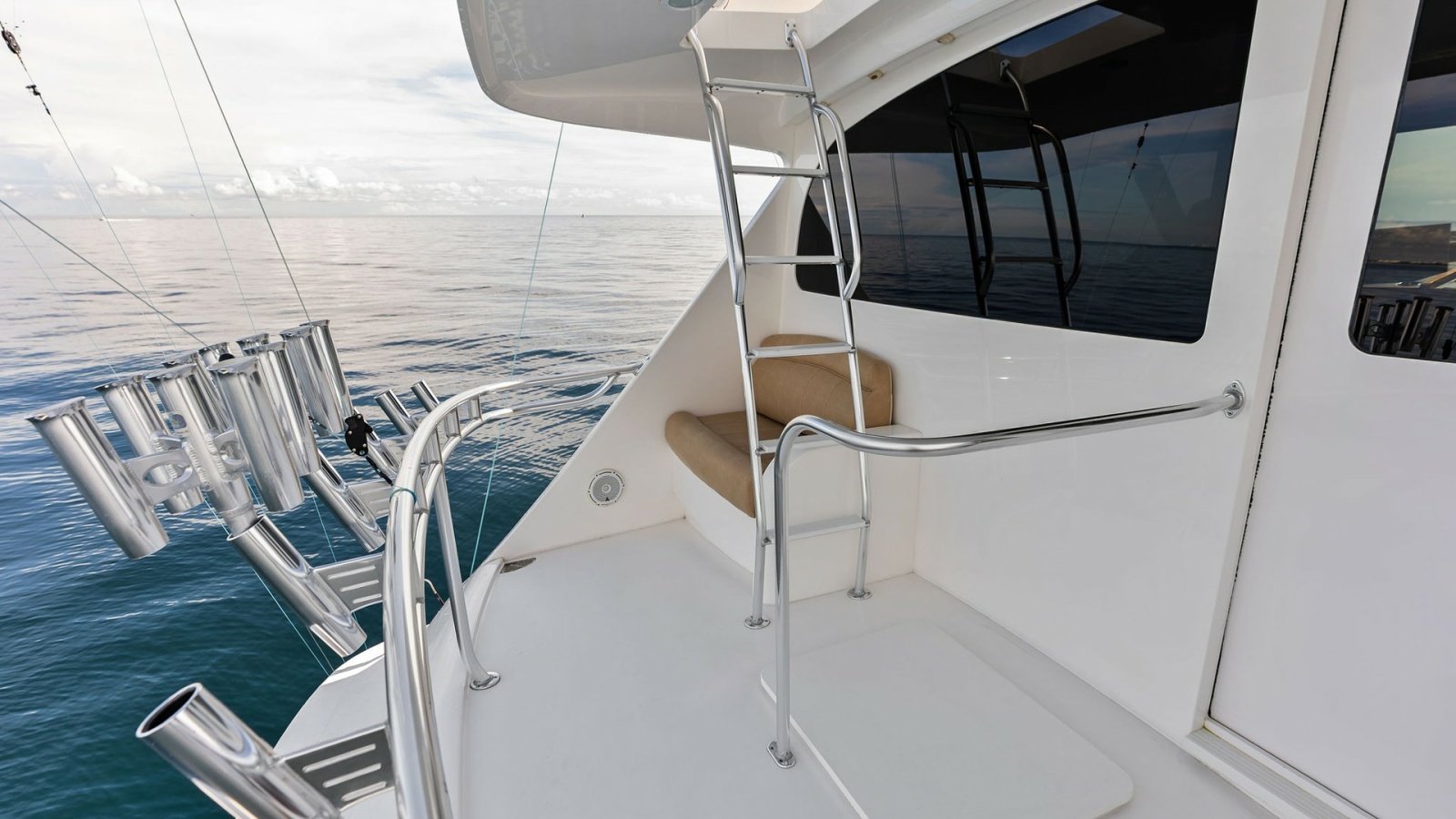 Flybridge Access with Rod Holders