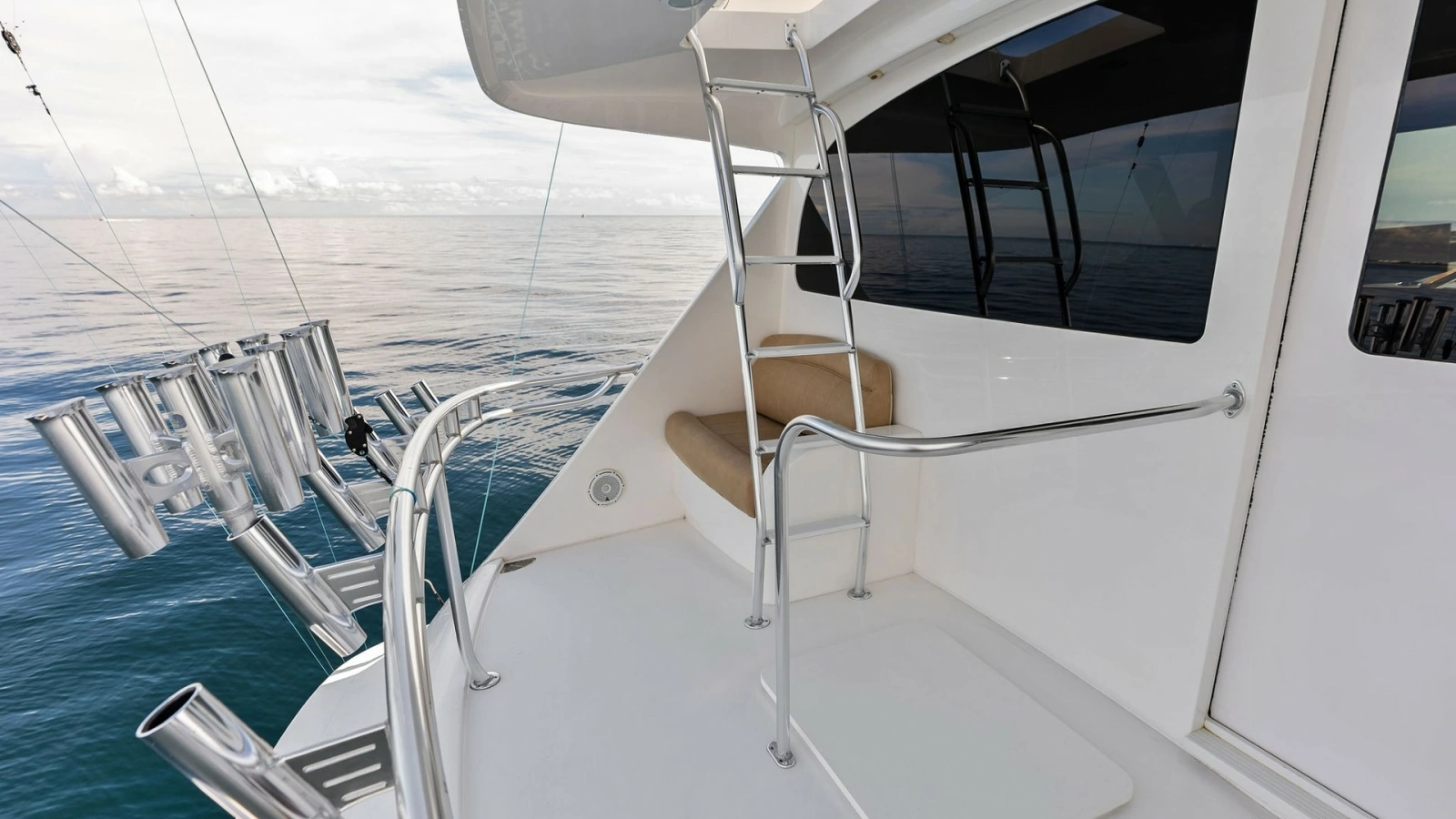 Flybridge Access with Rod Holders