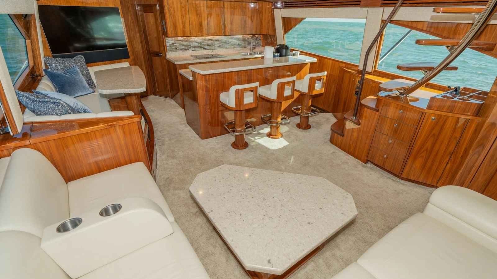 Spacious Salon with Galley View