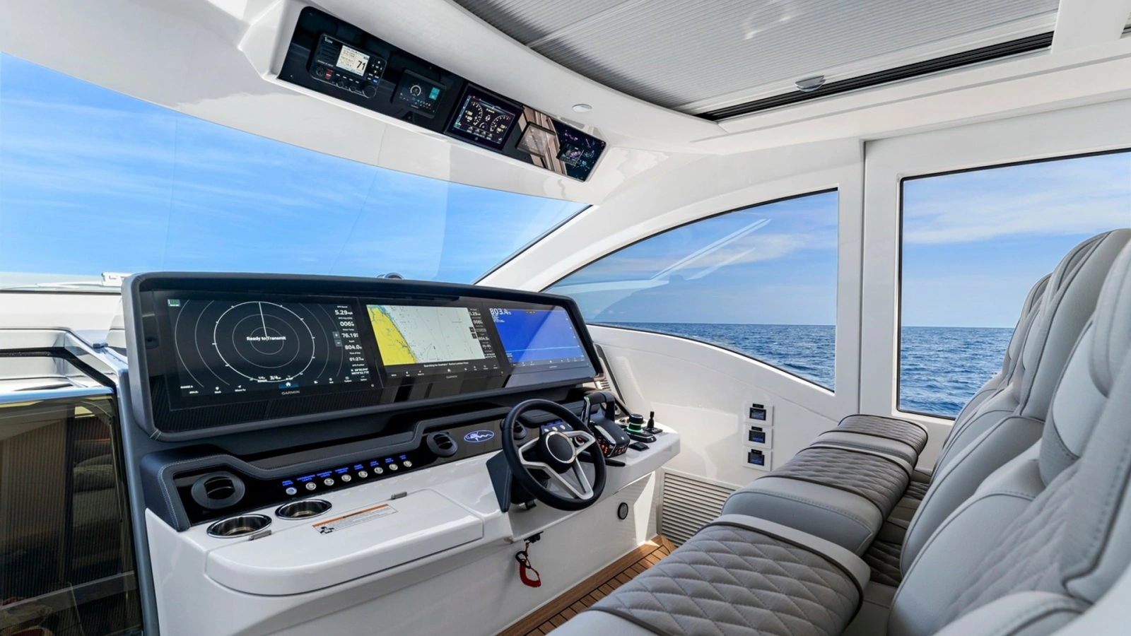 Helm Station with Dual Seating - Valhalla 55 Sport Yacht