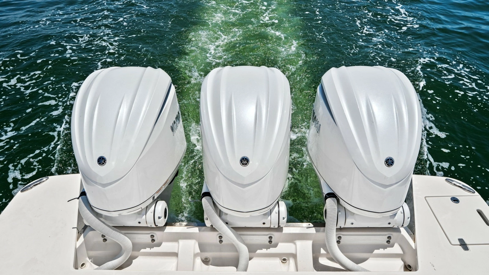 Triple Outboard Engines View