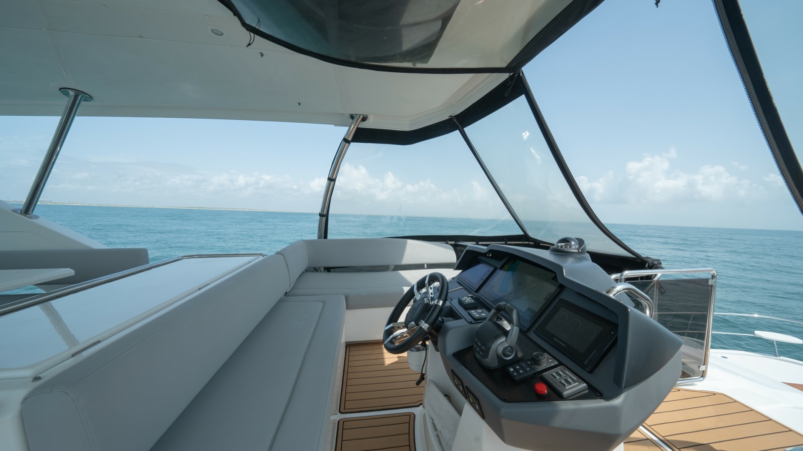 Flybridge Helm Station and Seating Area