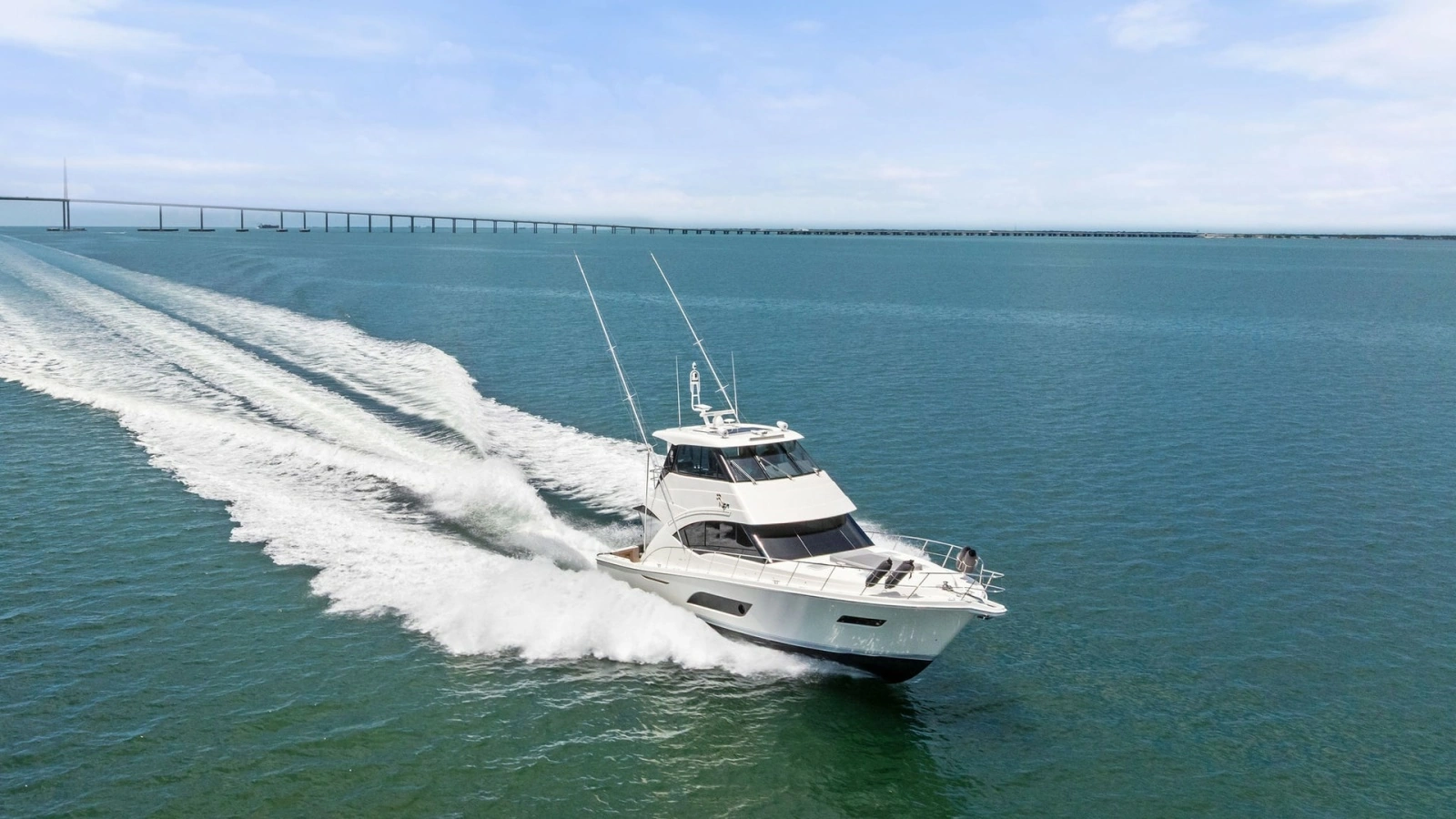 Riviera 57 Enclosed Bridge Cruising