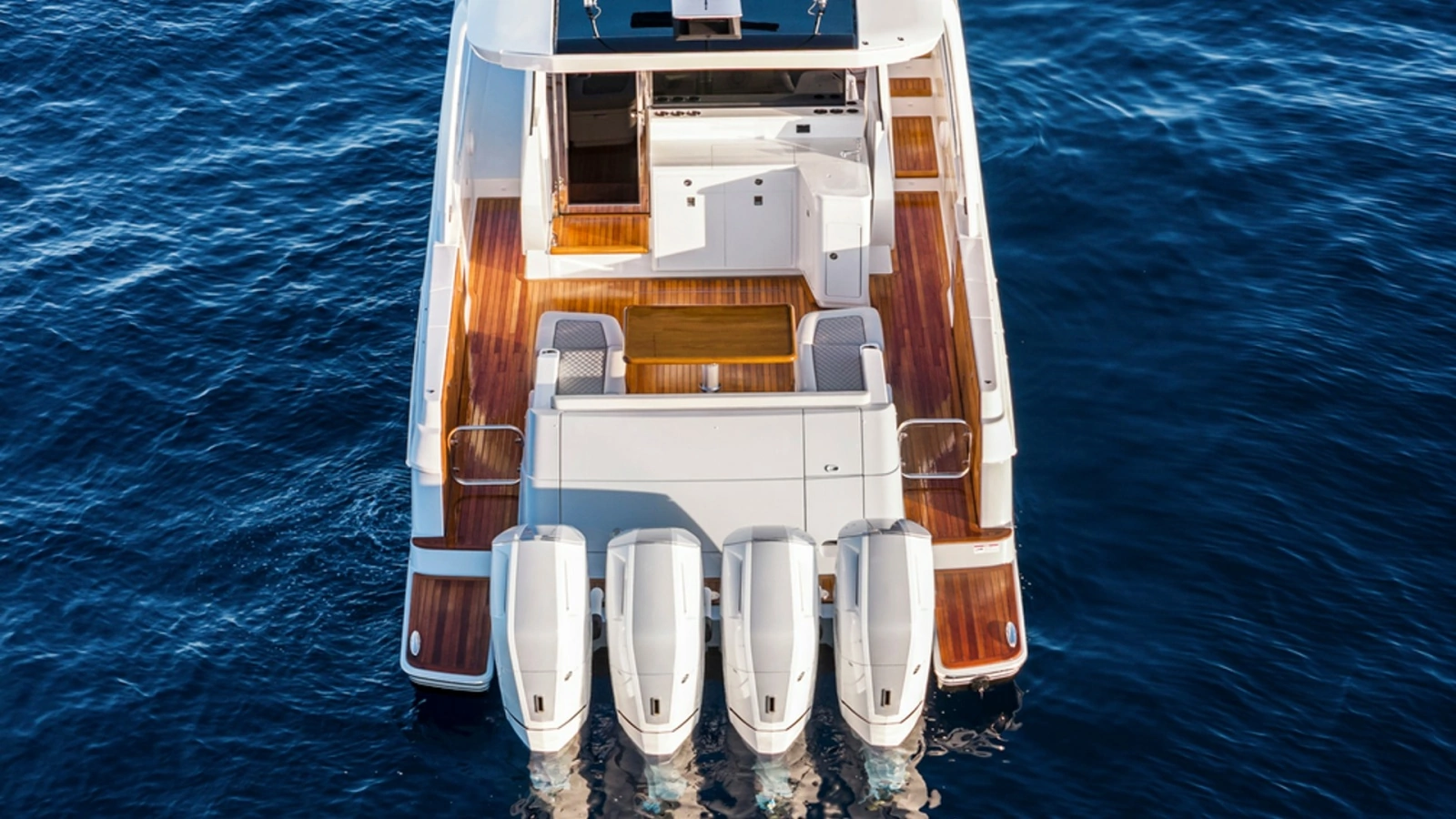 Aft Deck and Quad Outboard Engines - Valhalla 55 Sport Yacht