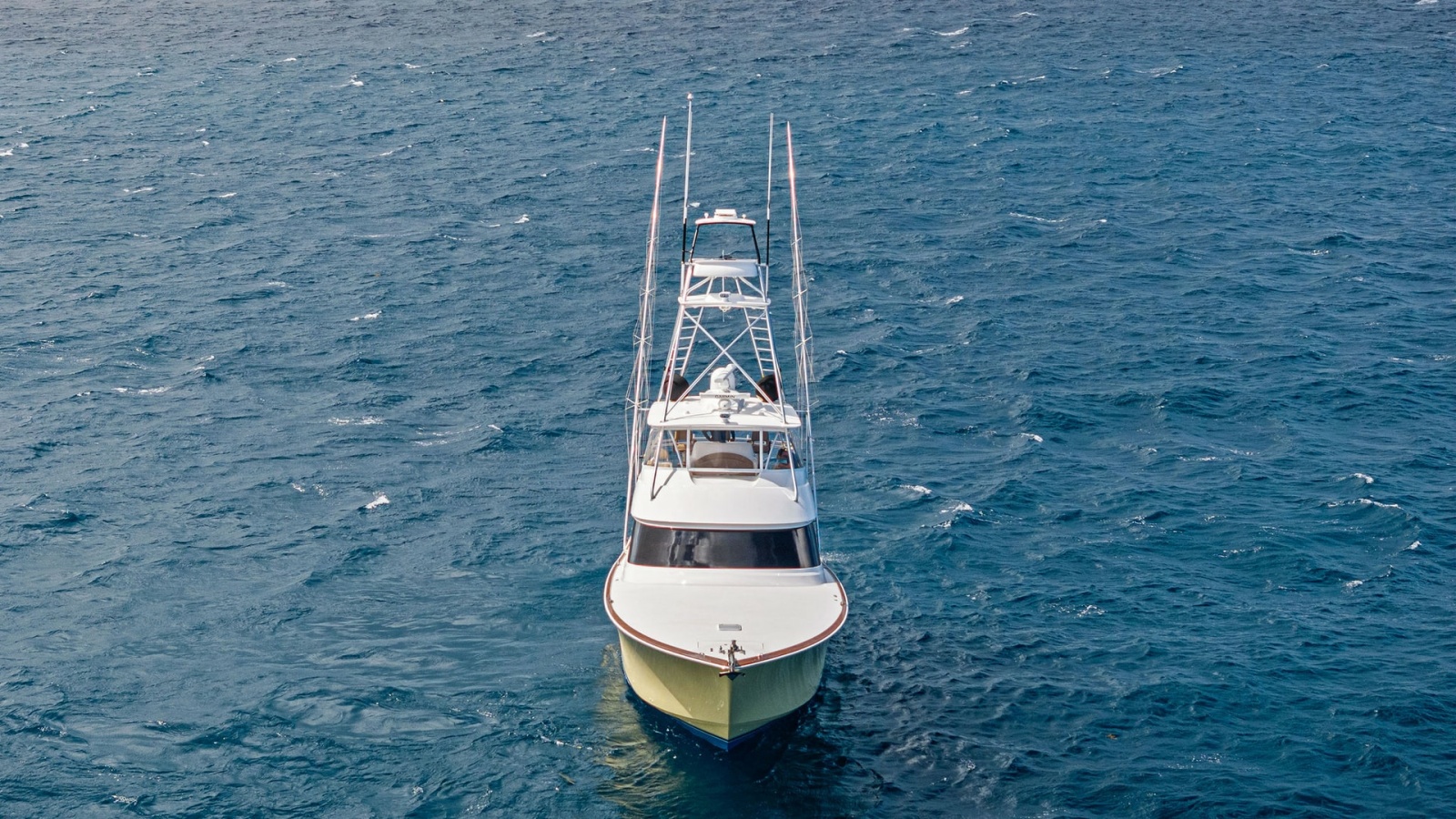 Aerial Bow View of Viking 70 Convertible