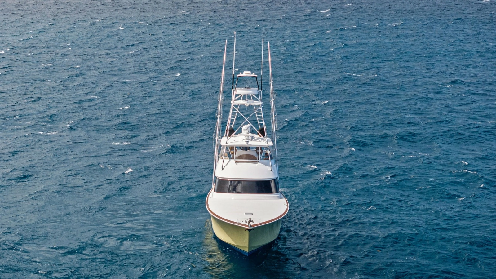 Aerial Bow View of Viking 70 Convertible