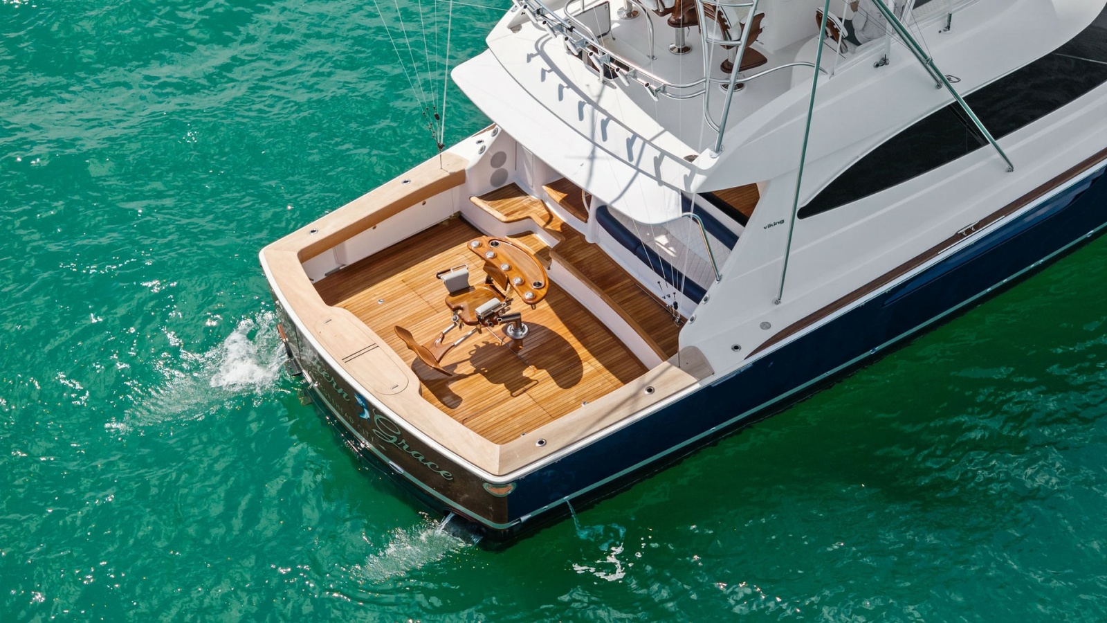 Spacious Aft Deck with Fishing Setup