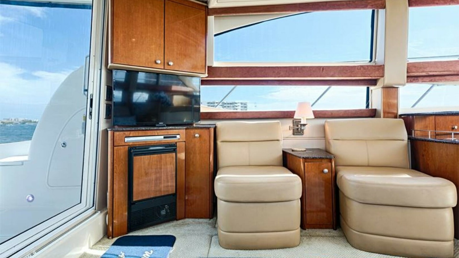 Salon with Seating and Entertainment Center